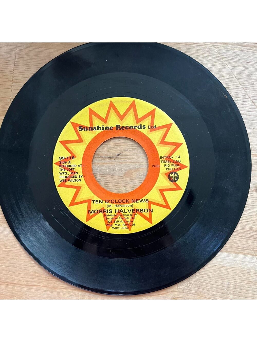 Morris Halverson - Ten O'Clock News 45rpm VG+ R20